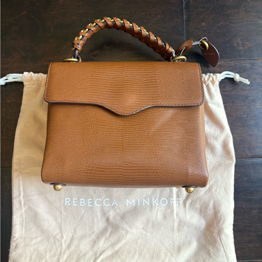 Rebecca Minkoff chain top handle bag tan caramel - Picture 2 of 6